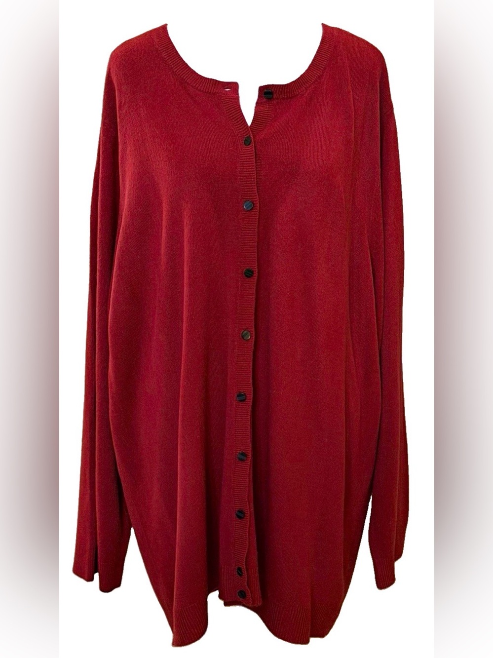 NWT Croft & Barrow Red Extra Soft Button Front Knit Cardigan Sweater Women’s 3X